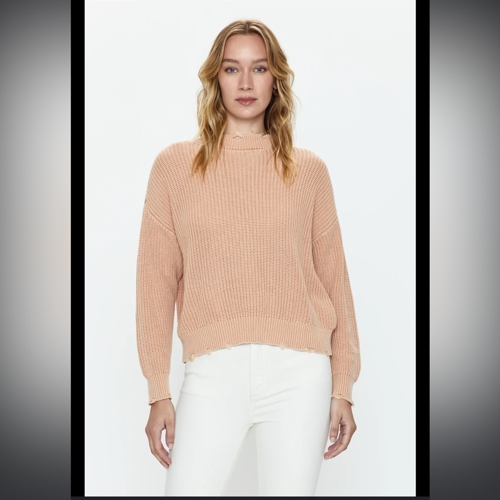 Pistola Eva Distressed Crewneck Sweater‎ Sandwashed Tan